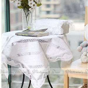 Delicate Hand Bobbin Lace/Embroided/Ribbon table cloth  