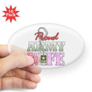  Sticker Clear (Oval) (10 Pack) Proud Army Wife: Everything 