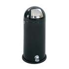 Safco Model Step On Dome Receptacle, Black, 9 Gallons (9720)