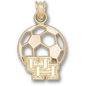  University of Houston New UH Soccerball Pendant (Gold 