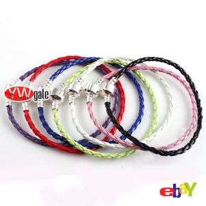 Free Ship Mixed Color Leather Bracelet Fit European Beads 15 23mm 