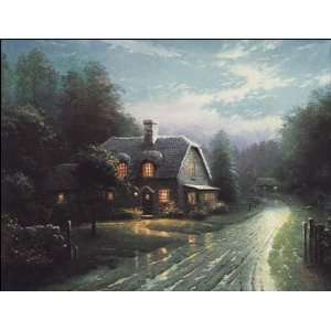  Thomas Kinkade   Moonlight Lane Gallery Proof Canvas: Home 