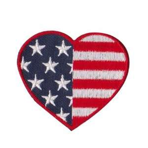  USA Flag Patch   Heart Shaped: Patio, Lawn & Garden