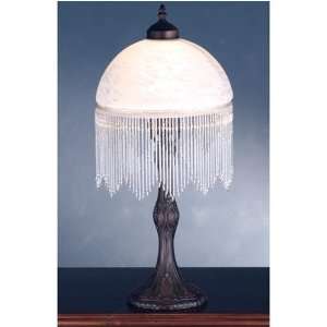  Meyda Tiffany Victorian Style Glass Globe & Fringe Lamp 