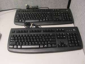 lot of 4 Logitech Y UT76 Black Deluxe 250 Wired Keyboard  