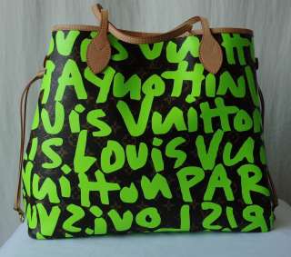 LOUIS VUITTON Green*GRAFFITI NEVERFULL GM*Bag Handbag  