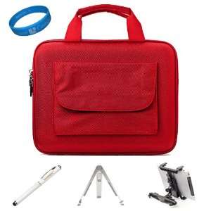 : Nylon Red Durable Cube with Pocket Series Carrying Case with Pocket 