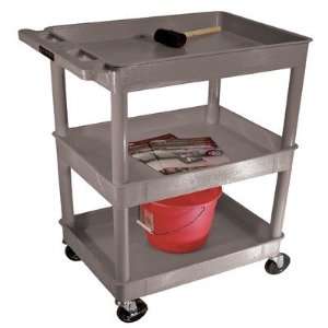    Multi Purpose 3 Tub Plastic Utility Cart in Gray: Office Products
