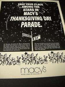  Thanksgiving Parade TAKE YOU PLACE 1989 Promo Ad  