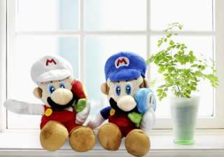 Super Mario Bros Plush Doll Toy Set #blue+white  
