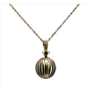  Ribbed Ball 14kt Gold Cremation Jewelry Necklace Jewelry