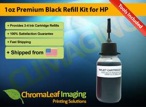 HP 61/61XL Premium Black Ink Cartridge Refill Kit 1oz  