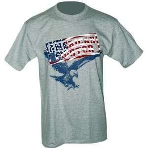  American Fighter Classic US Flag Grey Shirt (Size2XL 