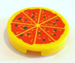 NEW* LEGO Minifig Food PIZZA 2x2 Yellow Round Tile  