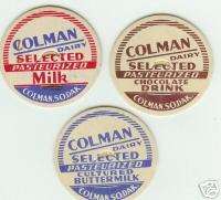 Rare Colman SD South Dakota Milk Caps MINT  