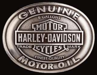 Harley Davidson Motor Oil Belt Buckle.Sculpted and engraved graphics 
