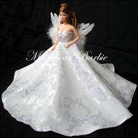 W15 Wedding/Princess Angel Gown for Barbie Dolls,White  