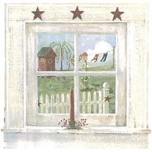    Country Murals OUTHOUSE WINDOW Wallpaper Mural