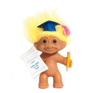   THE YEAR Mini 3.5 Graduation Troll Doll (Yellow Hair): Toys & Games