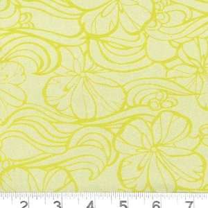  60 Wide Nylon Lycra Swimwear Fabric Flower Siloette Lime 
