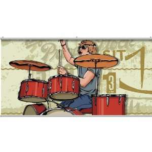 Drummer Minute Mural Wall Covering 