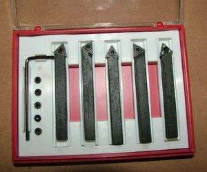NEW 5 PC 1/4 SHANK CARBIDE INDEXABLE LATHE TOOL HOLDER  