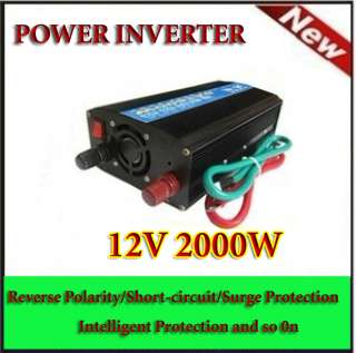 New 2000W DC 12V /24V to AC 220V Power Inverter Adapter charger for 