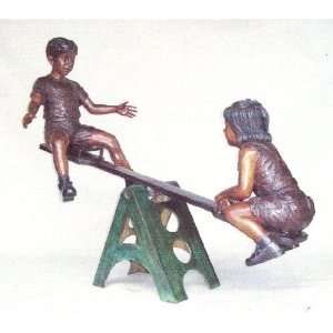   Galleries SRB45544 Boy and Girl on Seesaw   Bronze