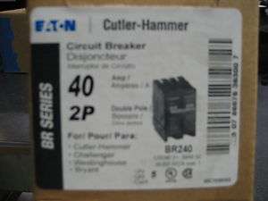 NEW CUTLER HAMMER 40 AMP 2 POLE Circuit Breaker BR240 OO 03  