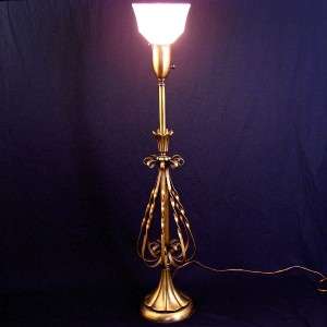 Vintage Colonial Premier Very Tall Brass Personal Reading Lamp Table 