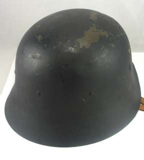 World War II German Helmet Nazi M42 Steel Original Leather Strap 