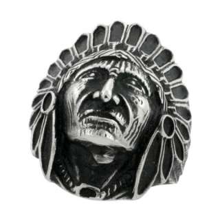 Stainless Steel INDIAN CHIEF HEAD RING sz 9 15 rss103  