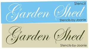 STENCIL Garden Shed French Script Cottage Porch Decor  