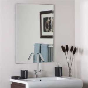   Super Modern   Frameless Wall Mirror, Etched Glass: Home Improvement