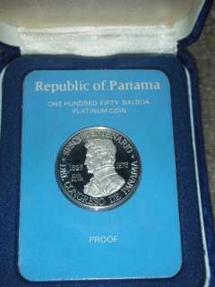 PANAMA 150 BALBOAS Platinum 1976 PROOF  
