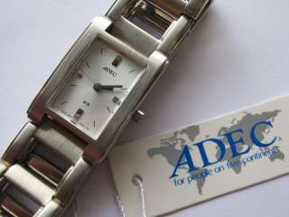 Adec N.O.S quartz ladies watch with brushed square dial   runs and 