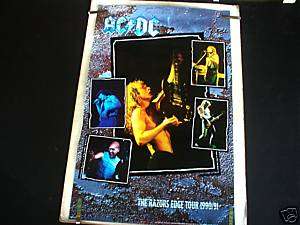 RARE AC/DC RAZORS EDGE TOUR 1990 VINTAGE MUSIC POSTER  