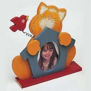  S&S Worldwide Wooden Character Frame   Cat W/ Bird Toys & Games
