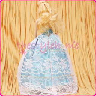 Blue Princess Wedding Gown Dress for Barbie Doll Gorgeous and 