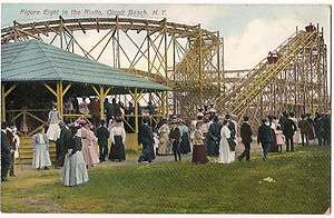 Olcott Beach, New York, RIAILTO ROLLER COASTER, 1910 Postcard  