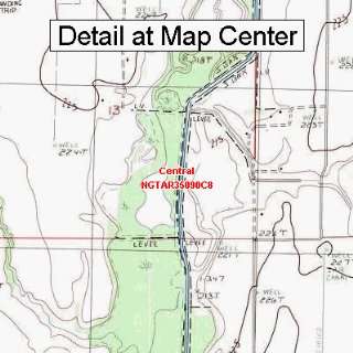 USGS Topographic Quadrangle Map   Central, Arkansas (Folded/Waterproof 