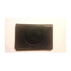 Coast Guard Black Leather Embossed Trifold Wallet