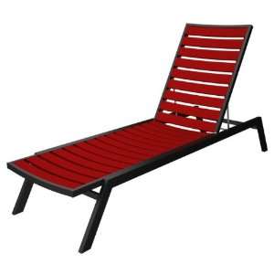   Lounge Chair   Candy Apple Red w/ Black Frame: Patio, Lawn & Garden