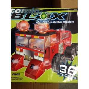    Atomic Blox Fire Engine Light Up Building Blocks Set Toys & Games