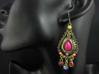 India Ethnic Style Gold Tone Dangle Earrings ME575  