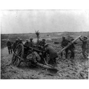 Troops,Battles,Flanders,jacking,field gun,mud,position,artillery 