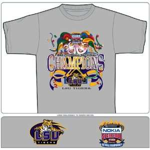   Tigers 2003 National Champions Grey Party T shirt: Sports & Outdoors
