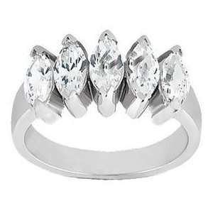    1.50 Ct Round Cut Diamond Wedding Band Ring 14kt (8.5): Jewelry