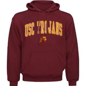  USC Trojans Crimson Acid Washed Mascot Hooded Sweatshirt 