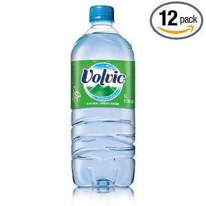 Volvic Natural Spring Water 1.0 Liter, 33.8 Ounce (Pack of 12):  